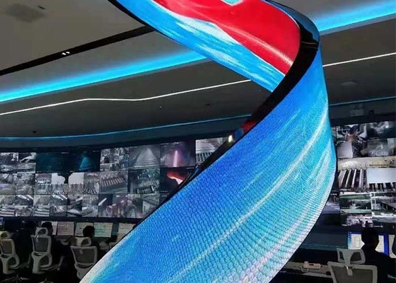 Layar Led Penuh Warna Silinder Dalam Ruangan Ringan Untuk Pusat Perbelanjaan