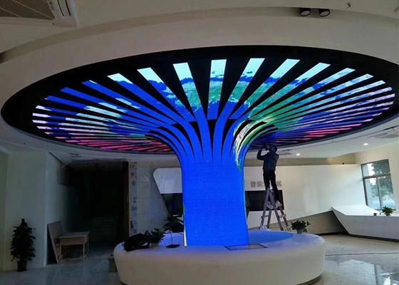 Panel Layar Led Fleksibel 1R1G1B P3 Indoor Circular Curved Soft Round