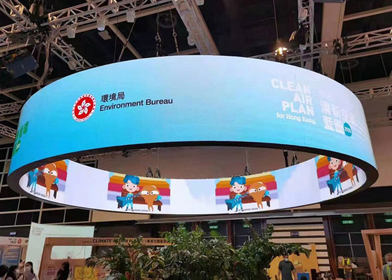 P5 Layar LED RGB Fleksibel Panggung Dalam Ruangan Bentuk Pita Lingkaran Disesuaikan