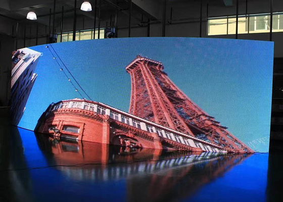 UHD P1.538 Indoor AD Layar LED Lembut Melengkung Dengan Kecerahan Tinggi