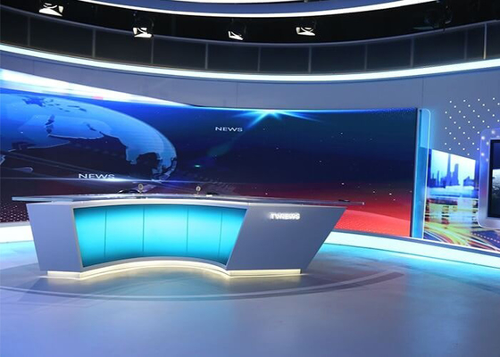 Layar LED RGB Curved Pixel Pitch Kecil Dalam Ruangan Untuk Konferensi Studio