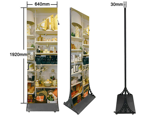 All-in-one Double Side Ultra Thin Poster LED Screen Indoor yang Bisa Dipindahkan