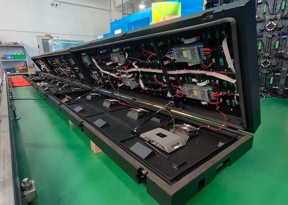 P4 dinding-mounted Outdoor led screen untuk iklan Front Flip kabinet Mempertahankan kabinet sebelum hujan bukti