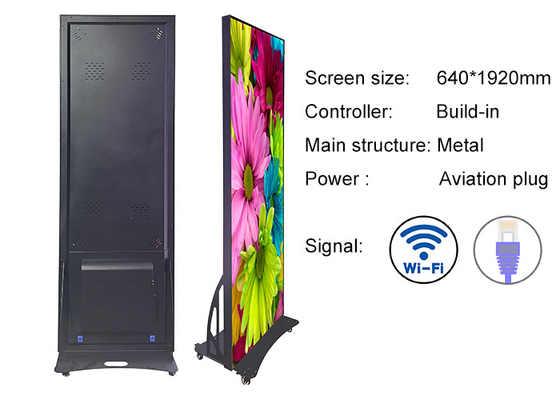 Mall Digital Informasi Tanda Ponsel LED Poster Layar Metal Frame