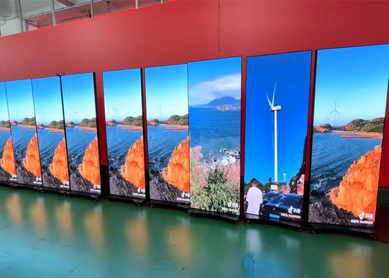 Mall Digital Informasi Tanda Ponsel LED Poster Layar Metal Frame