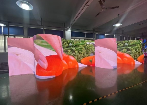 HD P1.9/P2.6 500*500/500*1000mm layar led interior fleksibel lentur untuk panggung